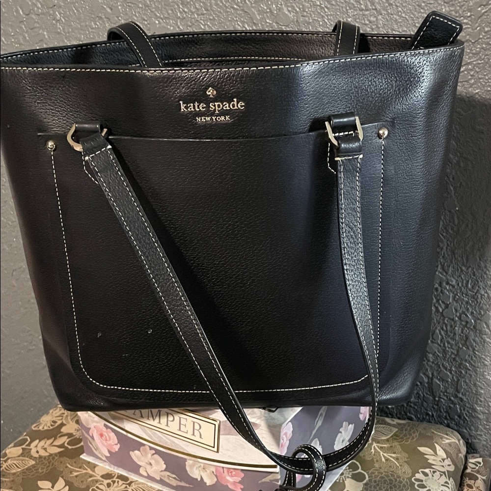 Kate Spade Black Tote with Silver Accents